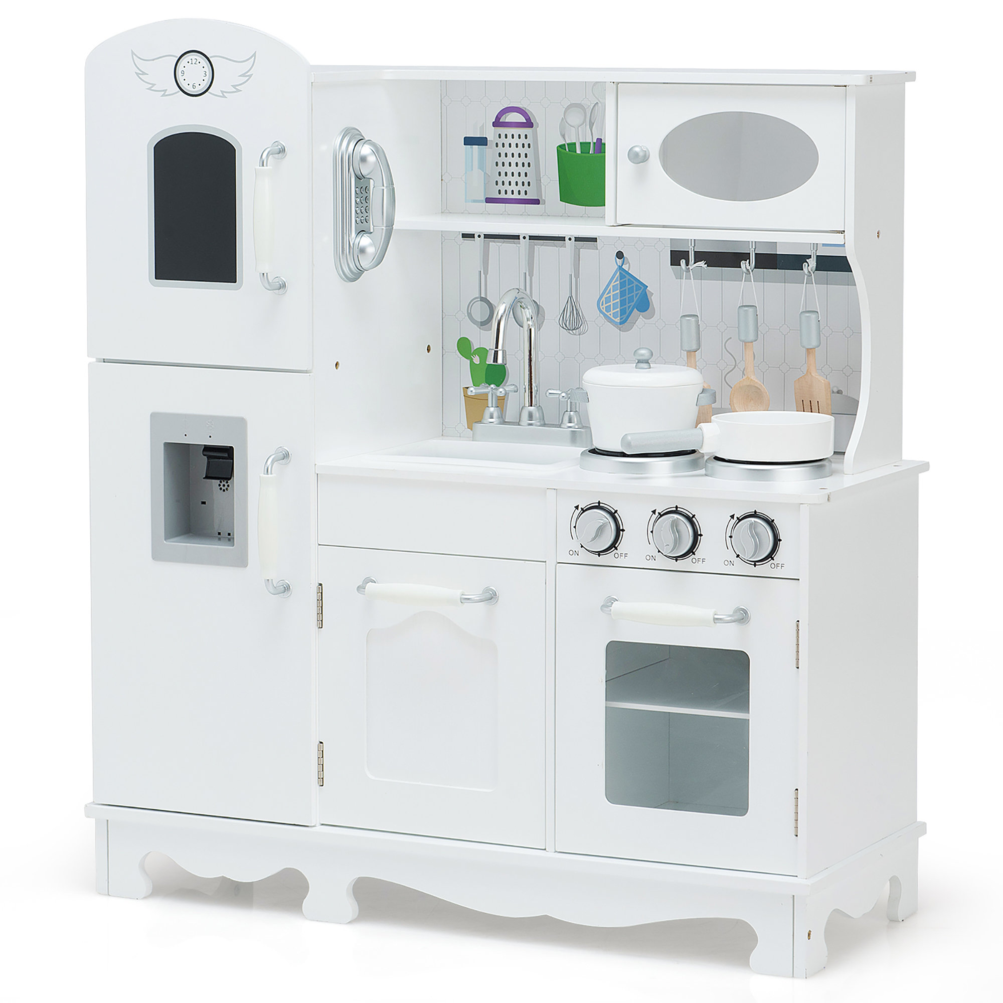 Kids Kitchen Playsets For Girls Boys Play Pretend Toy Cooking Set 26 Accesories 