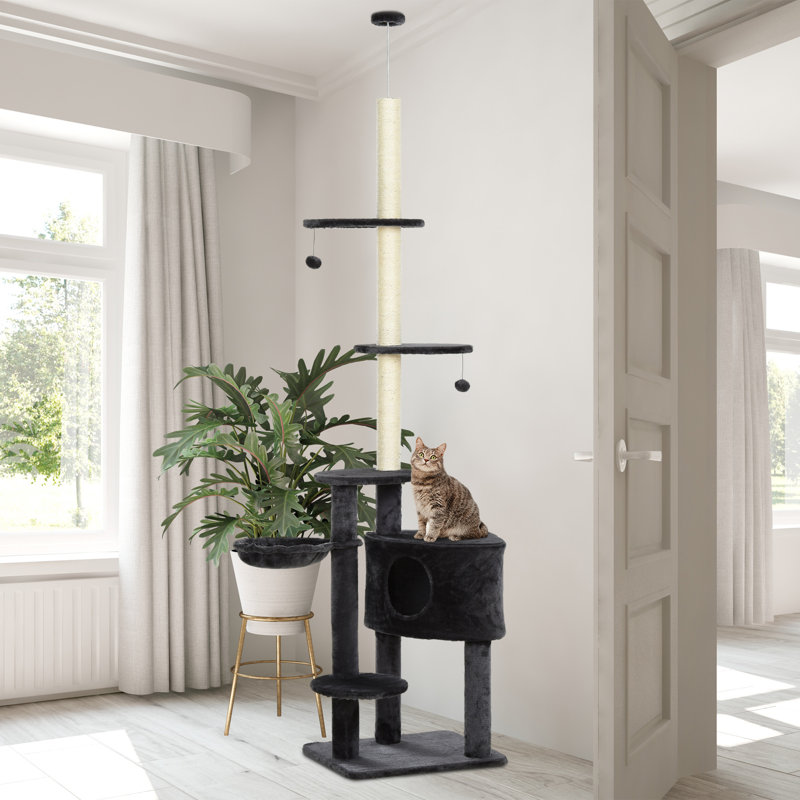 Tucker Murphy Pet Shasta Adjustable Height Floor To Ceiling Vertical Cat Tree Wayfair