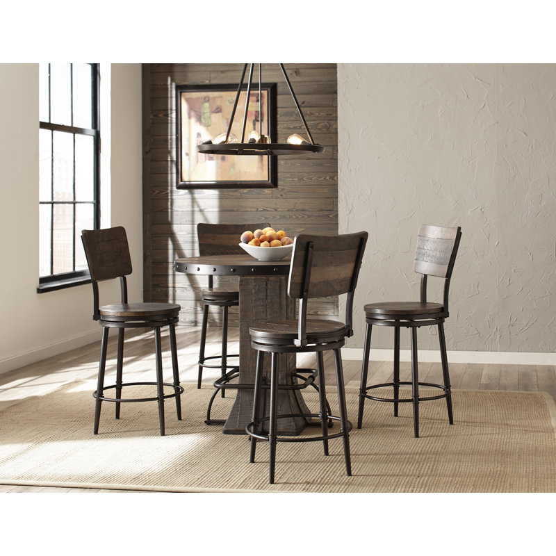 Gracie Oaks Cathie 5 Piece Round Counter Height Dining Set