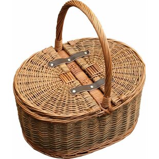 Two Tone 2 Lid Empty Oval Picnic Basket By Brambly Cottage