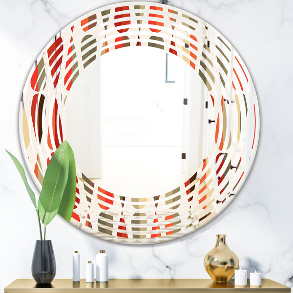 East Urban Home Wave Abstract Drops Iv Modern Frameless Wall Mirror Wayfair
