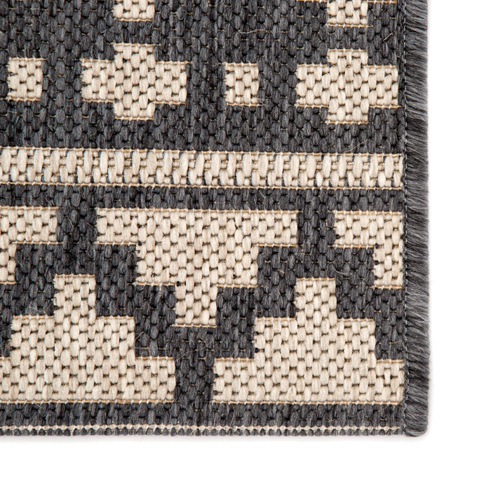 Whipple Tribal Black Brown Indoor Outdoor Area Rug Whipple Tribal Black Brown Indoor Outdoor Area Rug