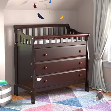 South Shore Peak Changing Table with 2 Drawers and open Storage Space Drawer Changing Table 