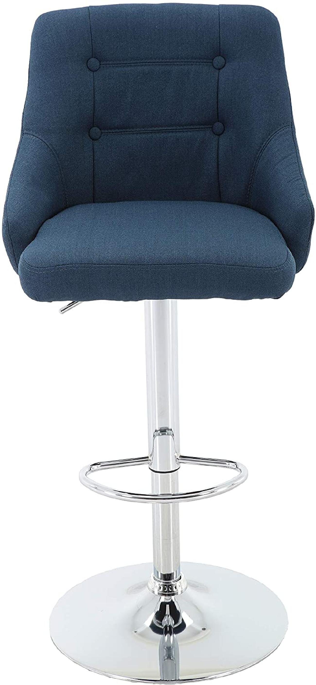 Latitude Run Adjustable Height Bar Stool Tufted Fabric Upholstered Round Back Barstool With Footrest Wayfair