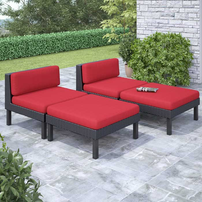 Breakwater Bay Zoar 4 Piece Patio Lounger Set Wayfair
