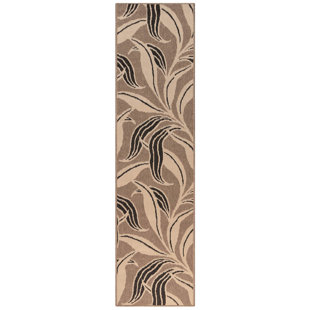Mario Leaf Neutral Gray/Black Indoor/Outdoor Area Rug by
