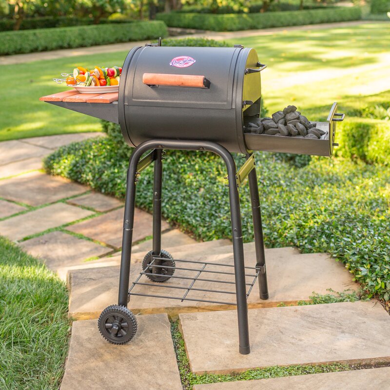 Char Griller Patio Pro Charcoal Grill With Side Shelves Reviews