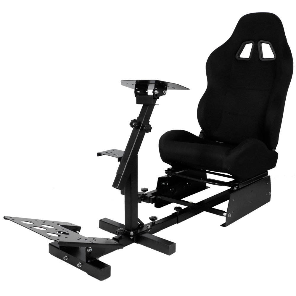 Anman Reclining Ergonomic PC & Racing Game Chair with Footrest in Black ...