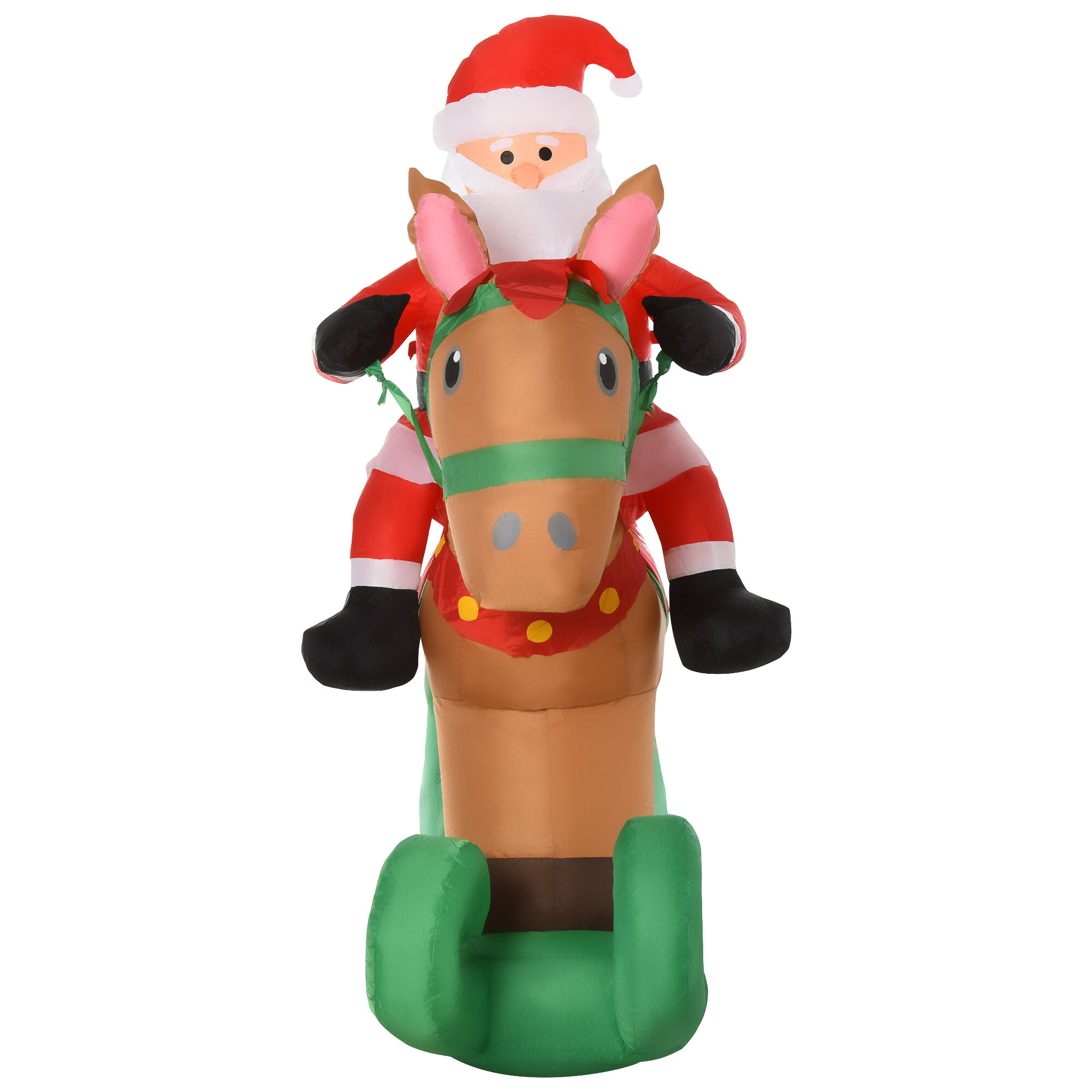 535175 Poly-Santa on Rocking Horse Colourful 29 x 11 x 34cm Santa Santa Claus 
