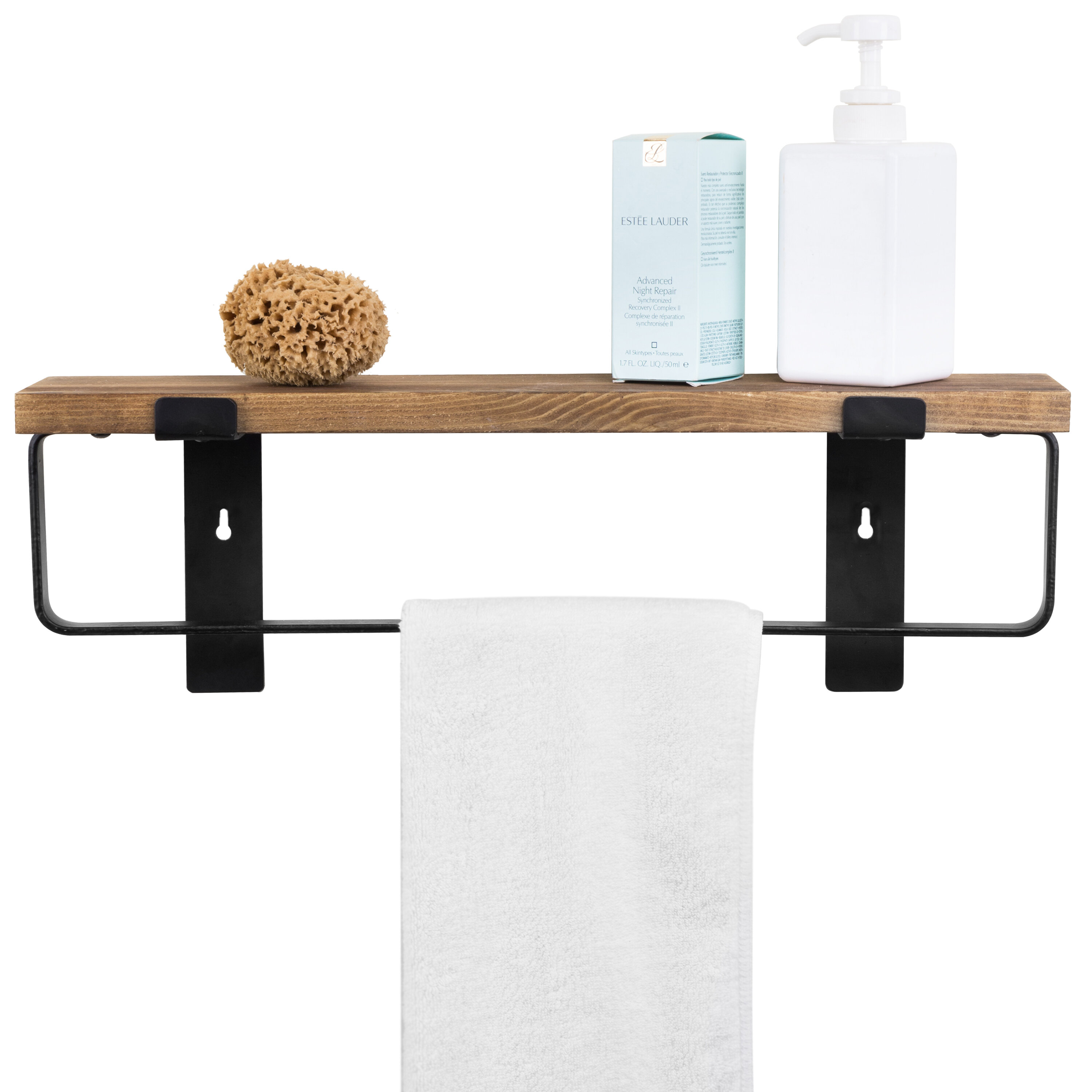 Industrial Triangle Pipe Hand Towel Rack Wall Mounted Towel Holder Black US