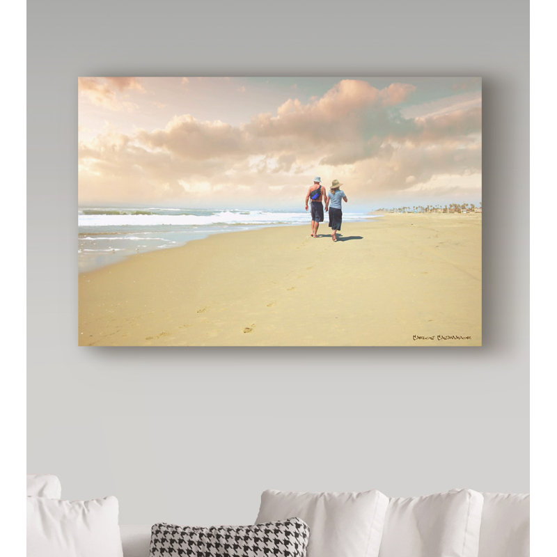 Highland Dunes Beach Walk Couple Acrylic Painting Print On