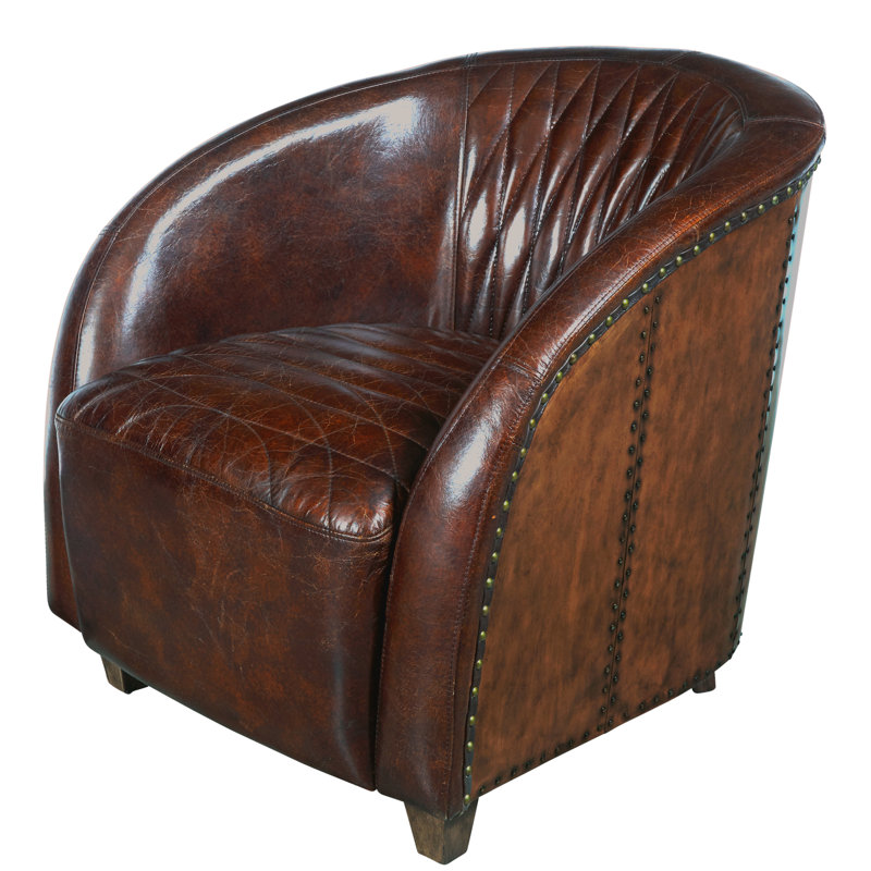 17 Stories Sheldon Quilted Leather Club Chair Reviews Wayfair