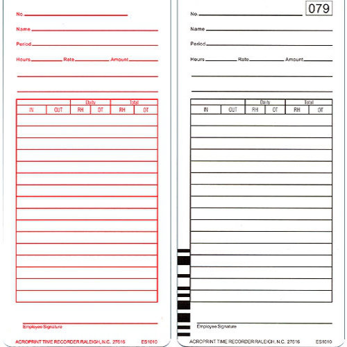 ES1010 OEM Time Card