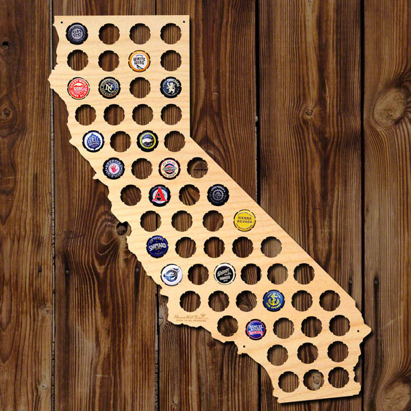 Home Wet Bar California Beer Cap Map Wall Decor Wayfair