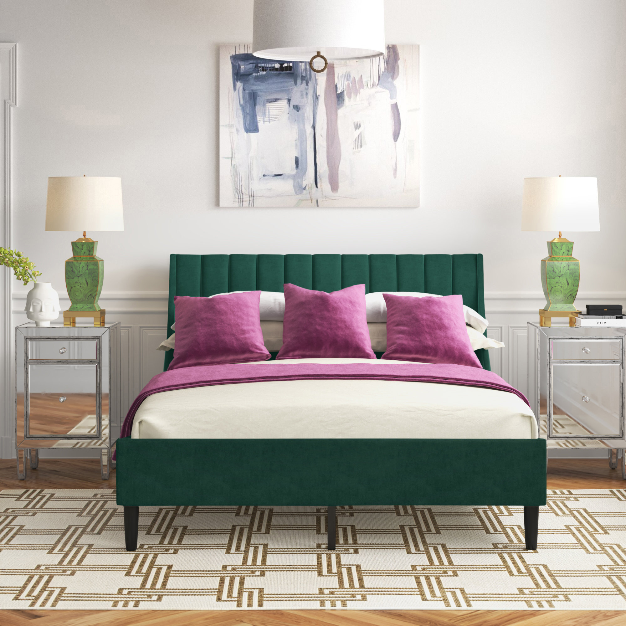 Mercer41 Ciceklic Tufted Upholstered Low Profile Platform Bed & Reviews