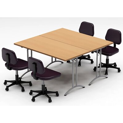 Meeting Seminar 2 Piece Square Conference Table Set Team Tables