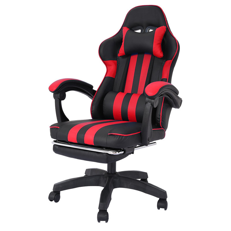 gaming chair with footrest and reclining backrest