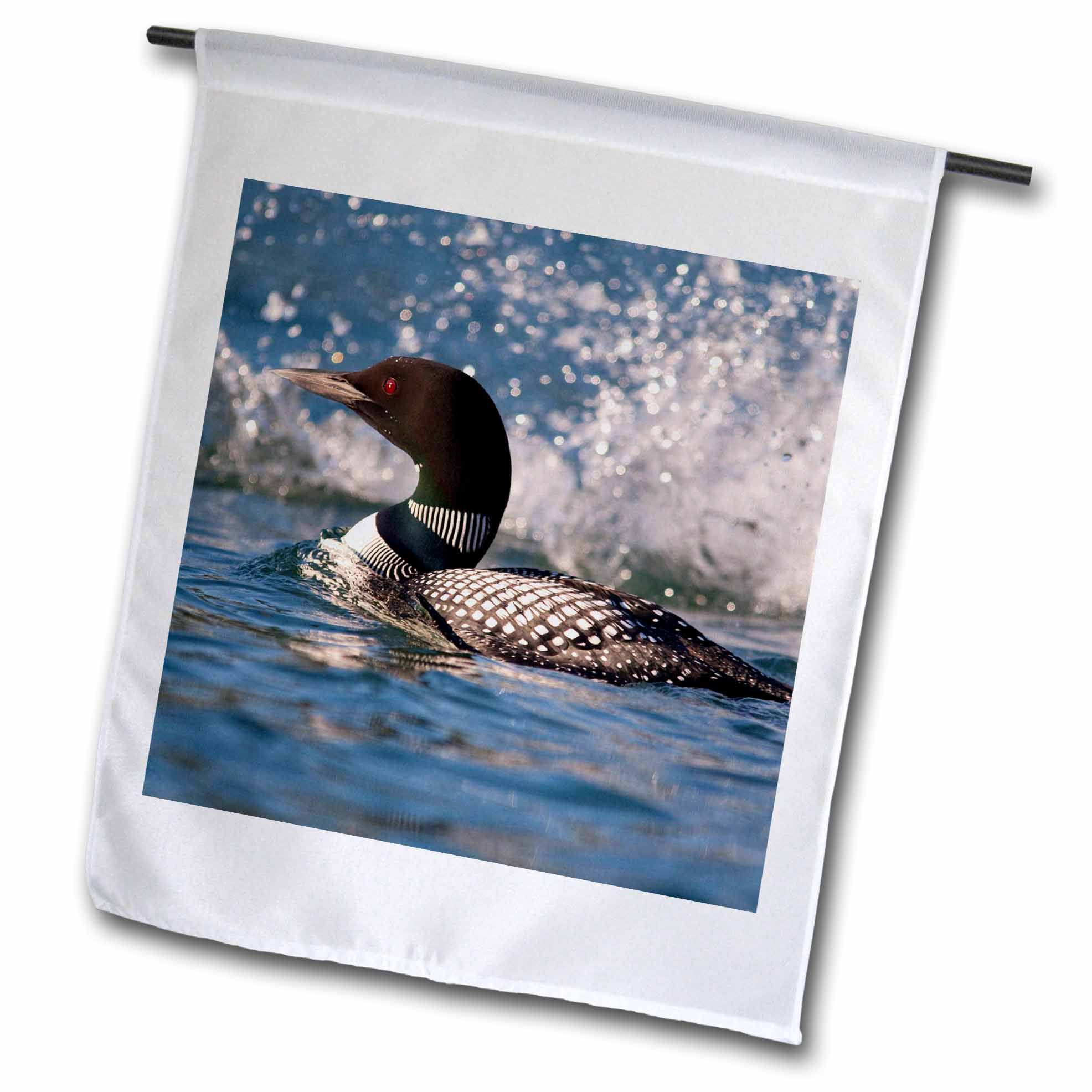 Loon lake bird cube ottoman from my art