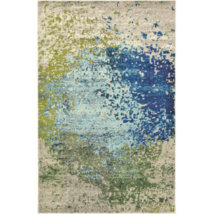 Modern Abstract Area Rugs Allmodern Hayes Blue Green Area Rug