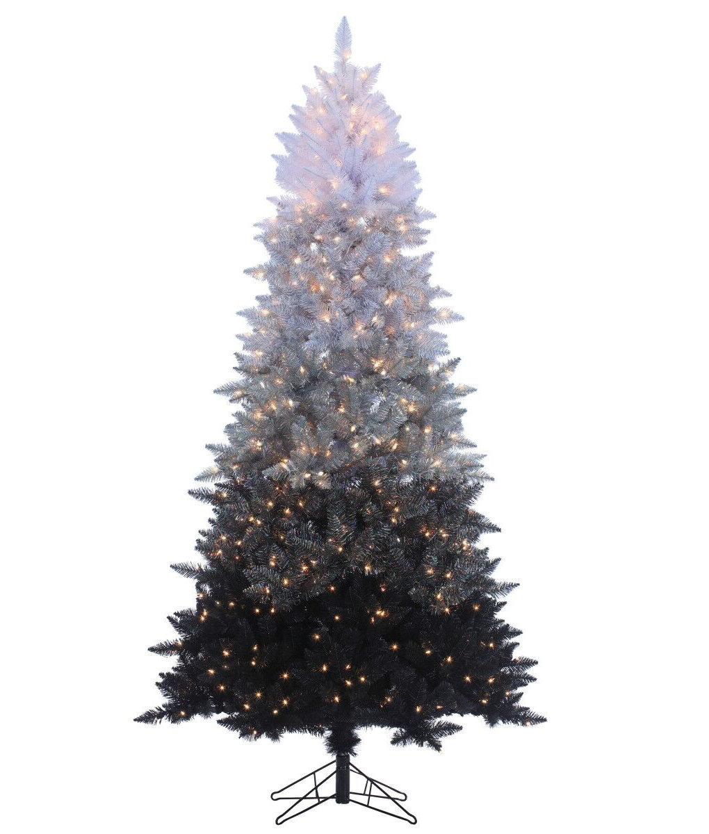 Sterling 7.55Ft. Vintage Black Ombre Spruce with 600 Clear Lights
