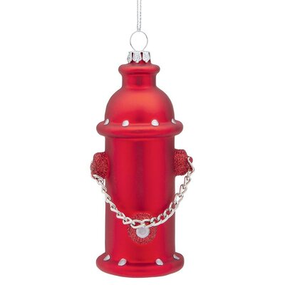 Design Toscano Fire Hydrant Blown Glass Holiday Hanging Figurine