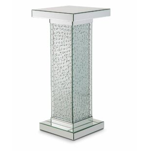Montreal Glass Top Pedestal End Table By Michael Amini