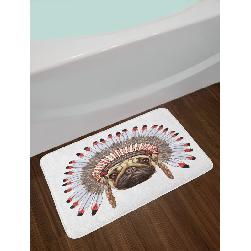 East Urban Home Portrait Red Black Tan Pug Bath Rug Wayfair Portrait Red Black Tan Pug Bath Rug