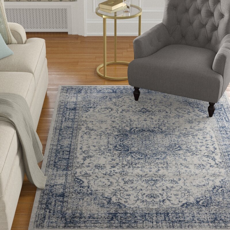 Charlton Home® Olander Denim Blue Area Rug & Reviews | Wayfair