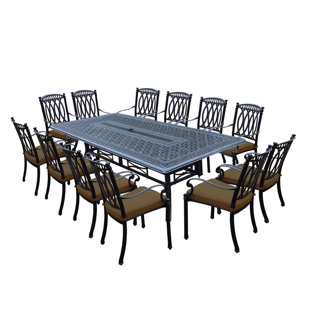 Go to store & view more images Morocco Aluminum 13 Piece Dining Set with Cushions by Oakland Living