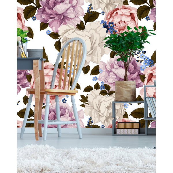 Bungalow Rose Oloran Removable Giant Peonies 4 17 L X 50 W Peel