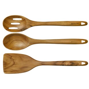 18-Inch Long Handle Wooden Cooking Mixing Spoon Set of 12 Birch Wood 