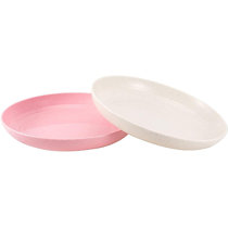10" Large Deep Re-Usable Plastic Washable Pastel Pink Dinner Plates 100 Pack 