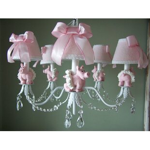 Piggy Princess 5 Light Shaded Classic Traditional Chandelier