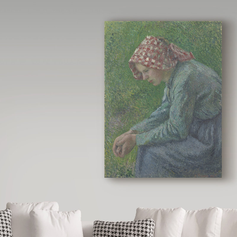 Trademark Art A Seated Peasant Woman By Camille Pissarro Oil