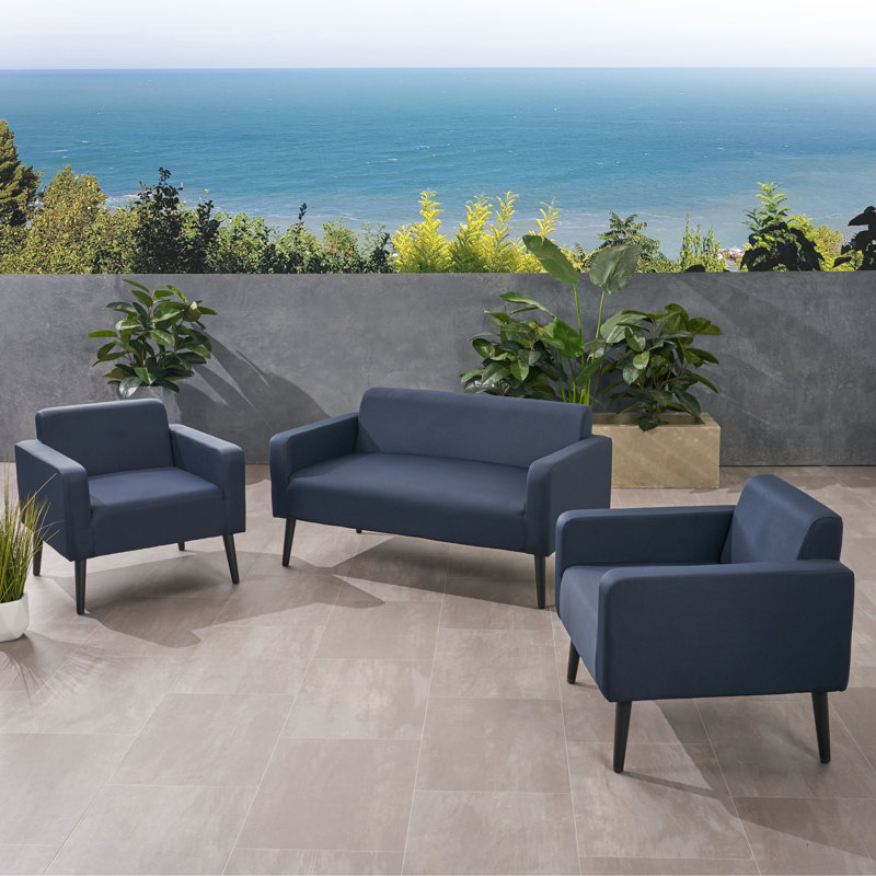 Lembo Outdoor 3 Piece Sofa Seating Group With Cushions