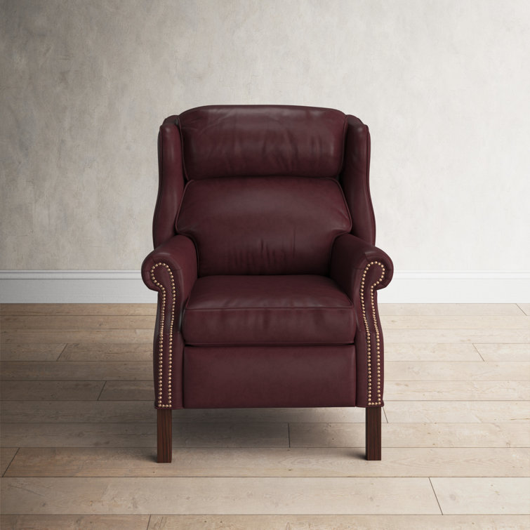 lane leather wingback recliner