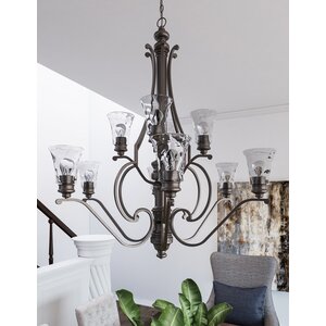 Channel 10-Light Shaded Chandelier