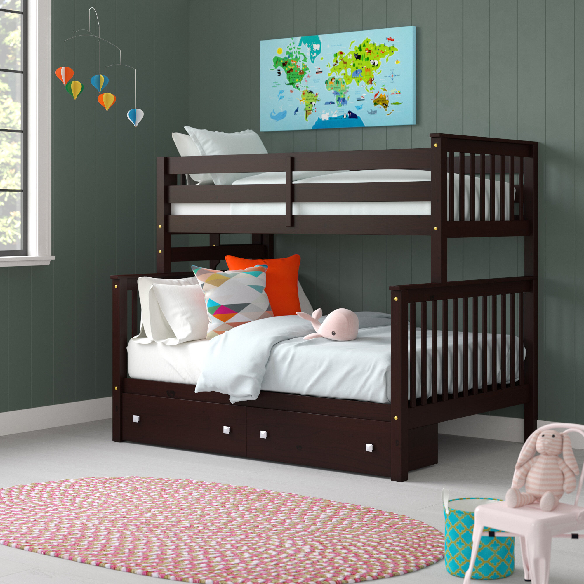 full over full bunk bed that can be separated