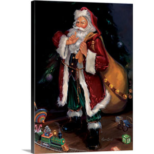 Christmas Art 'Shhhhh' by Susan Comish Painting Print on Wrapped Canvas
