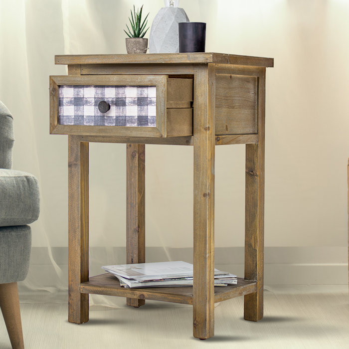 Delicia Décor Furniture Rustic Wooden Bedside End Table Delicia Décor Furniture Rustic Wooden Bedside End Table