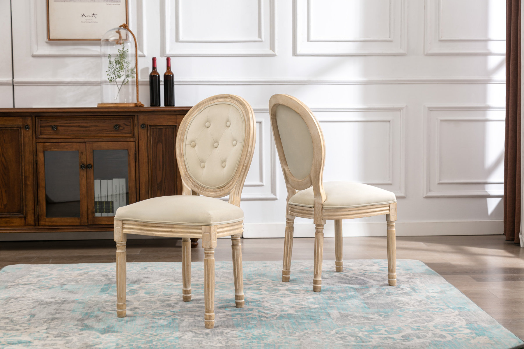 Ophelia & Co. Sasaki King Louis Back Dining Chair Fabric Upholstered
