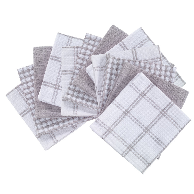 T Fal Coordinating Flat Waffle Weave 12 Piece Dish Cloth Set