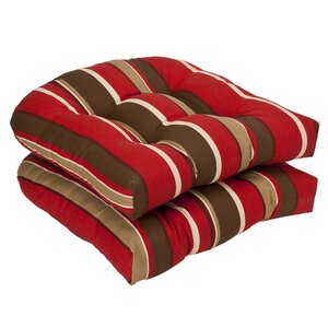 Striped Outdoor Dining Chair Cushion (Set of 2)