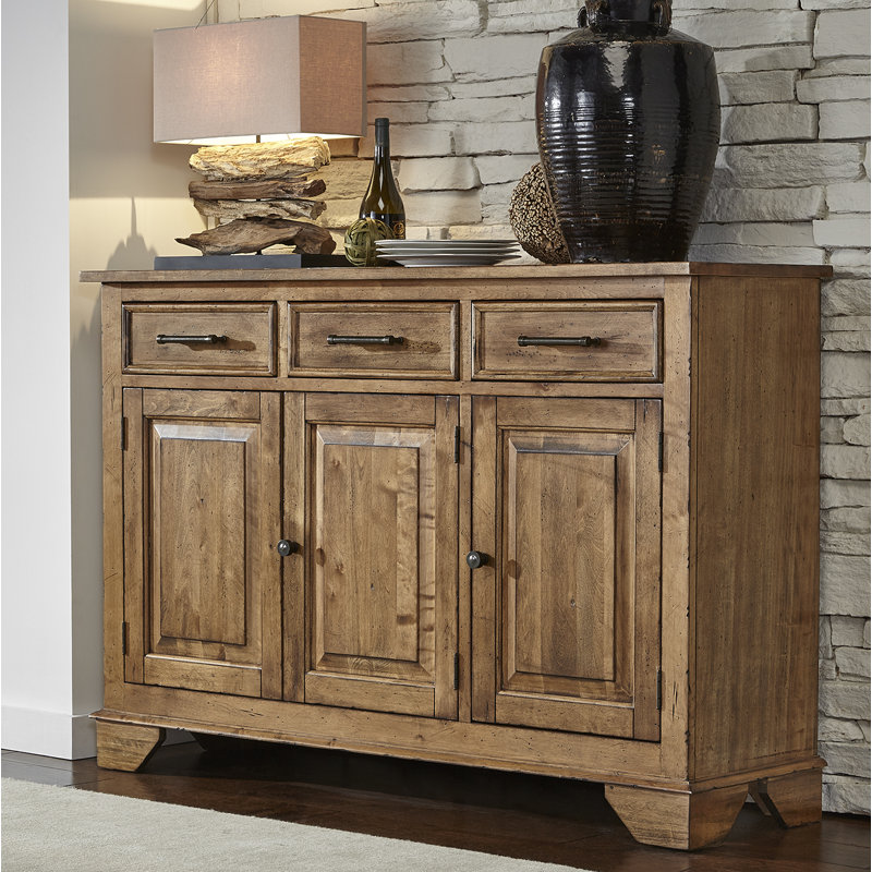 One Allium Way Ian 58 Wide 3 Drawer Birch Poplar Wood Sideboard Reviews Wayfair