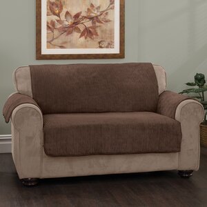 Plush Stripe Box Cushion Loveseat Slipcover