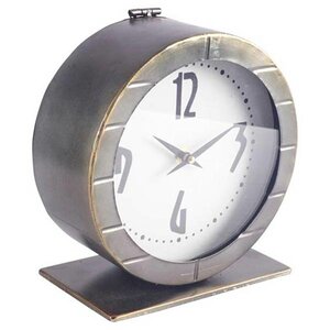 Gray Metal Tabletop Clock