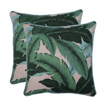 Green Tropical "Swaying Palms" Indoor/Outdoor Cushion Cover Australian Made