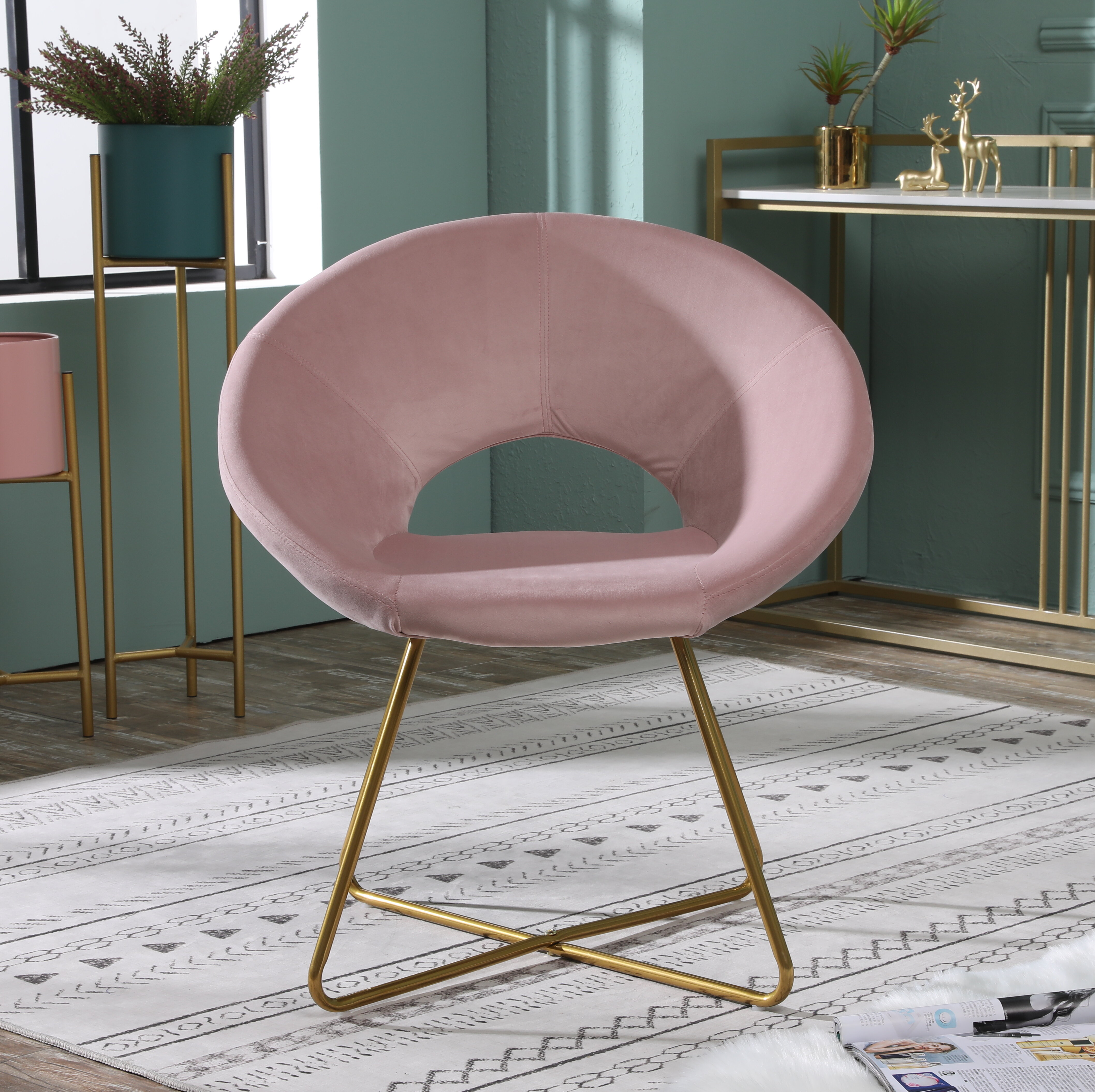 Grinnell 28” Wide Velvet Papasan Chair