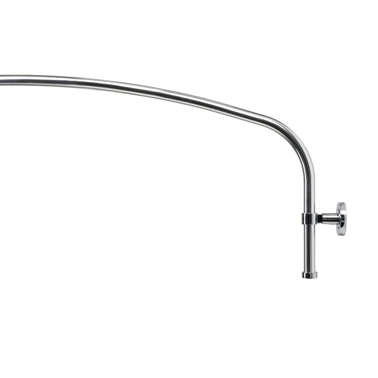 UK Extendable Curved Shower Curtain Rail Chrome 55cm-200cm Telescopic Bath Pole