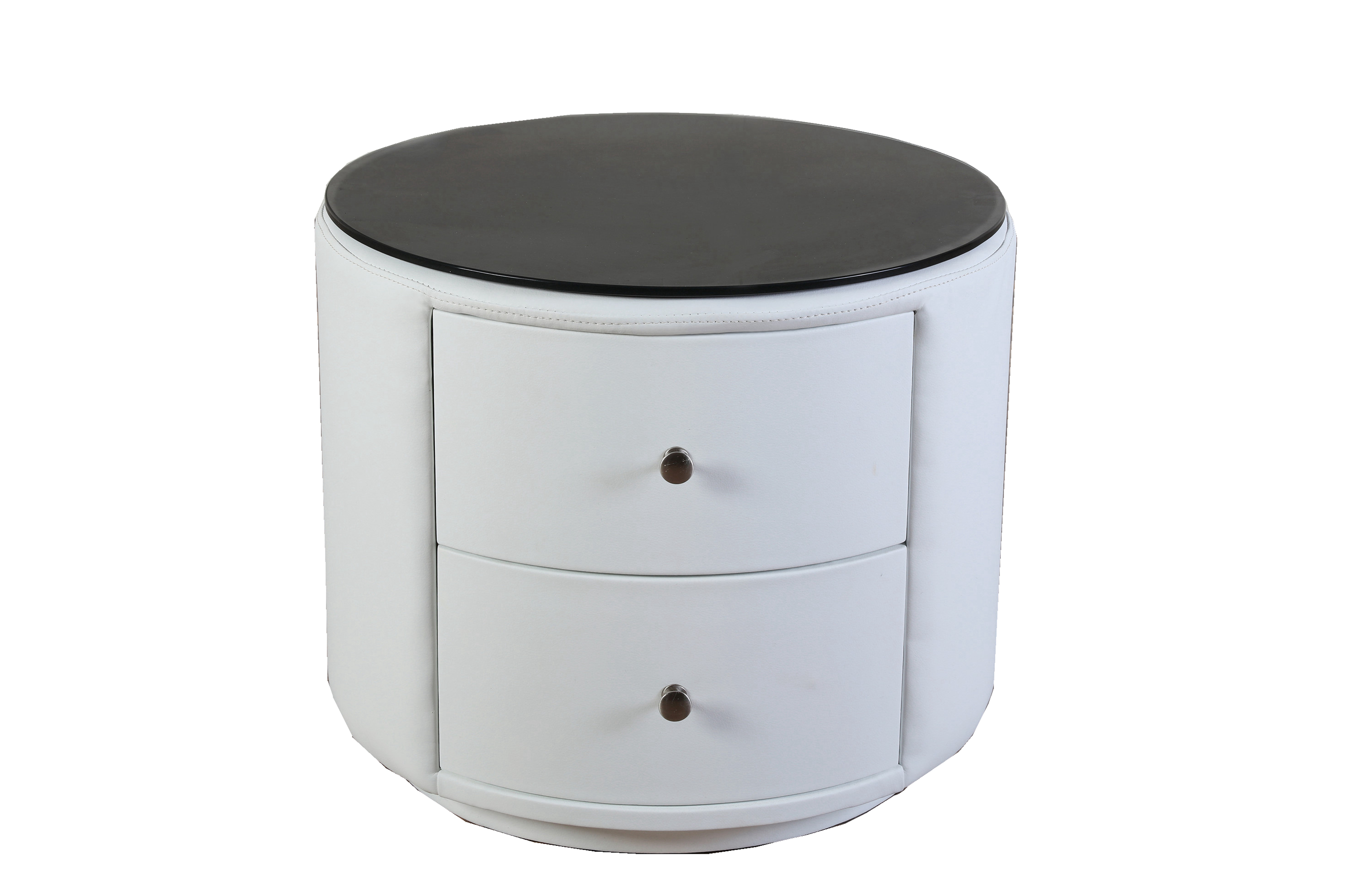 Orren Ellis Carlie Modern Round 2 Drawer Nightstand Wayfair Orren Ellis Carlie Modern Round 2